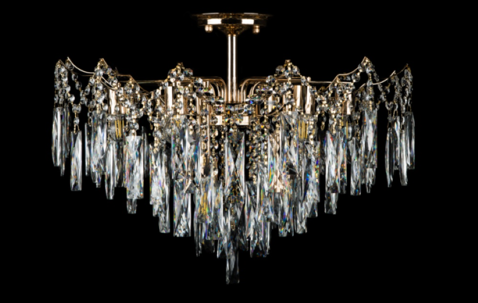 Кришталева люстра L1474/9 CR Білий/Золото (AN000236)