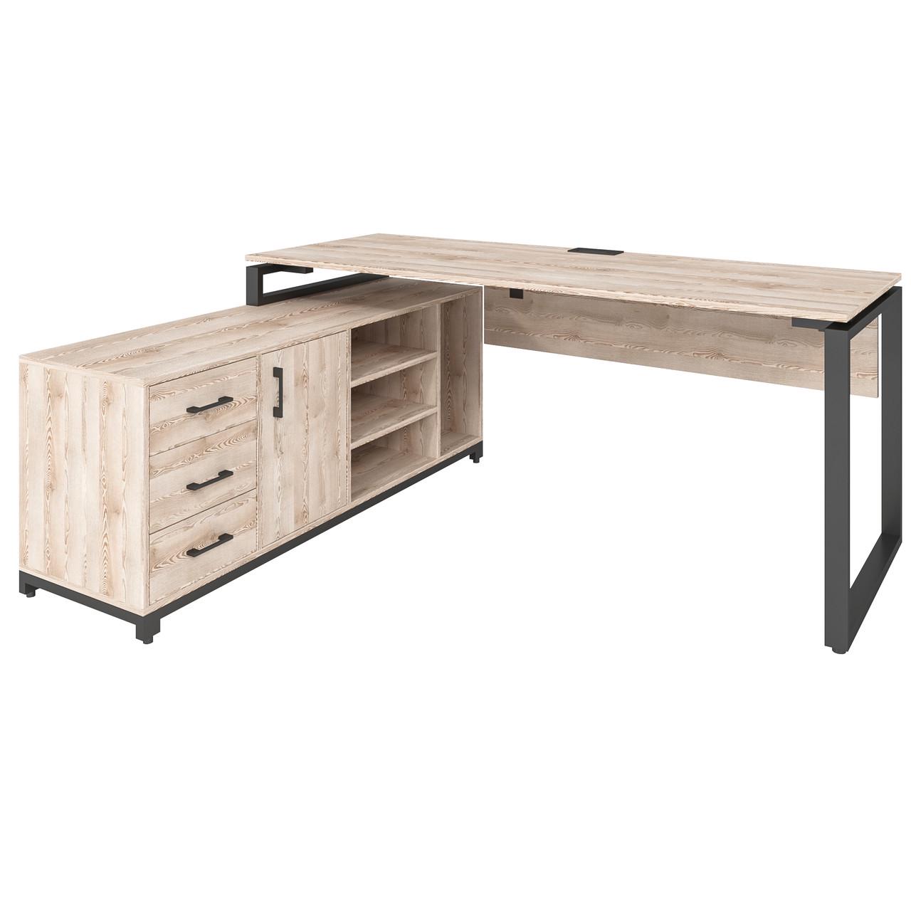 Офісний письмовий стіл Loft Details F180b 180x180x75 см Сосна каньйон (113126)