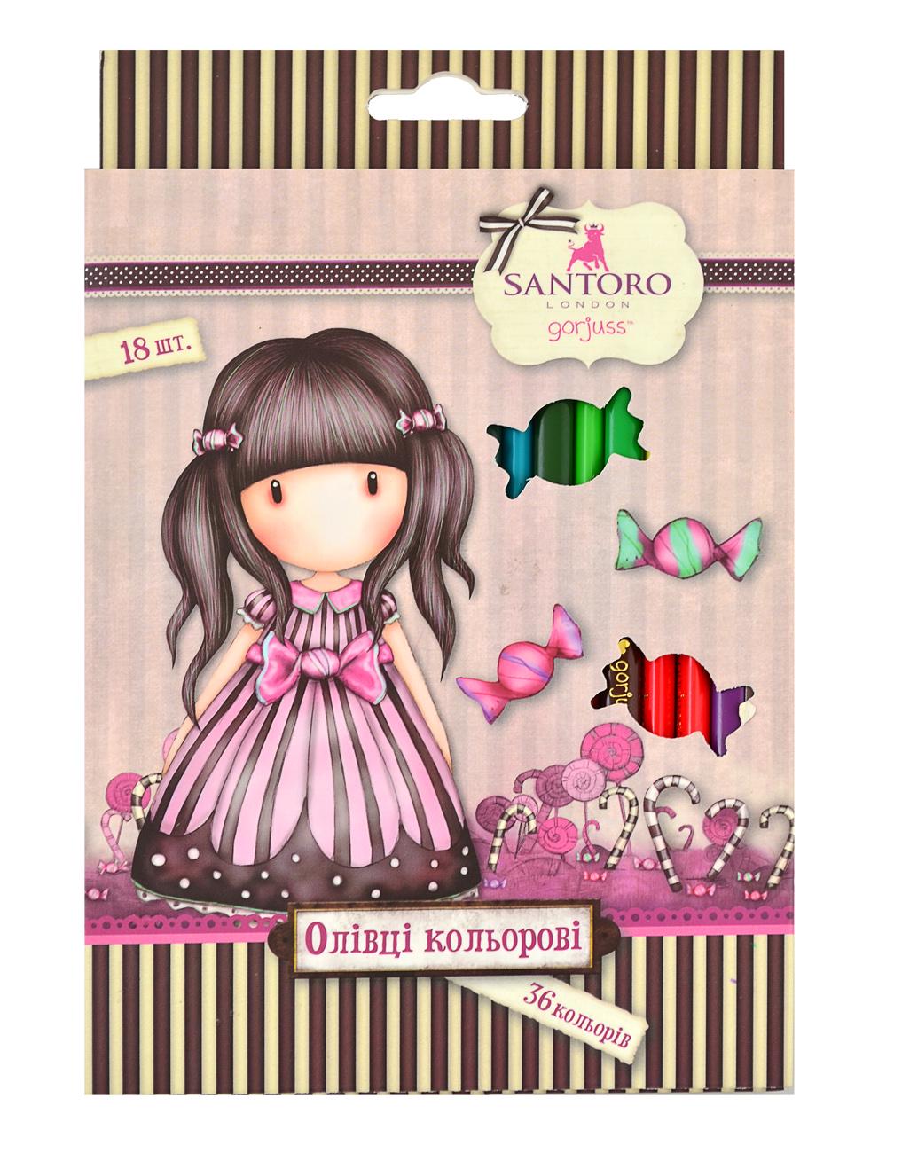 Карандаши Santoro Candy 18 шт. 36 цветов