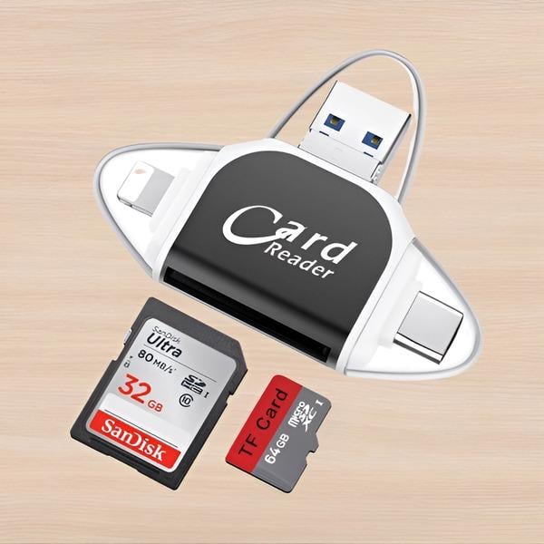 Картридер 4в1 USB-A/Type-C/Micro-USB/Lightning (D00512) - фото 5