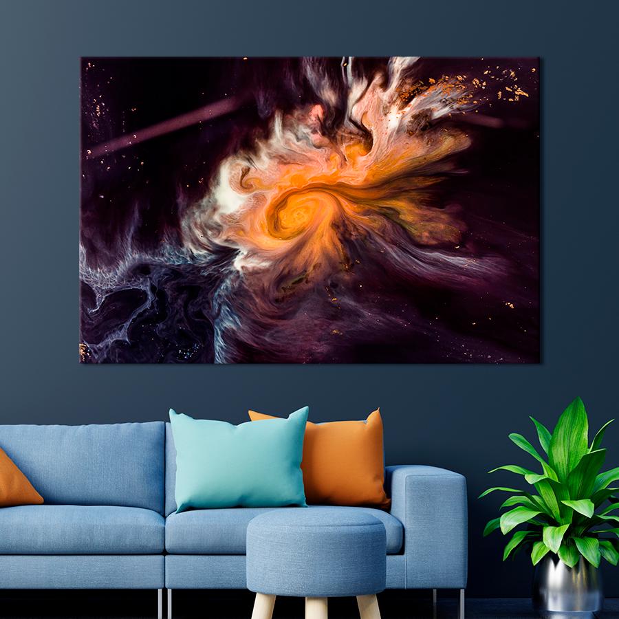 Картина Абстрактная космическая туманность 120x80 см (A930-1)