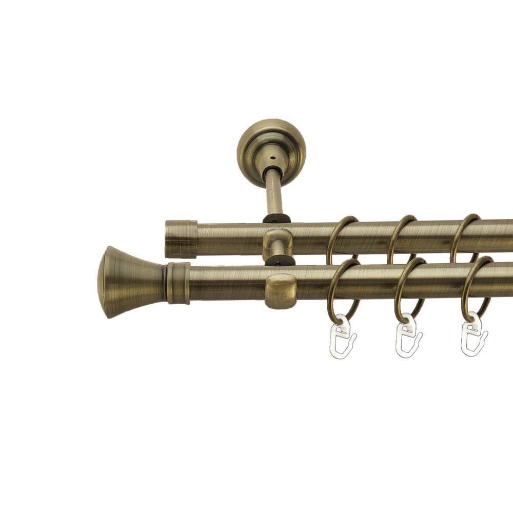 Карниз трубчатый двухрядный Orvit Люксор 19/19 мм открытый 320 см Антик (009-2307) - фото 1 Карниз трубчатый двухрядный Orvit Люксор 19/19 мм открытый 320 см Антик (009-2307) - фото 1