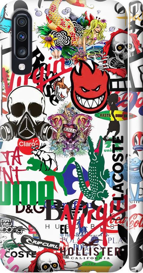 Чохол на Samsung Galaxy A70 2019 A705F Many different logos (4022m-1675-42517)