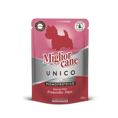 Корм вологий для собак Morando Migliorcane UNICO паштет з прошутто 100 г (2451)