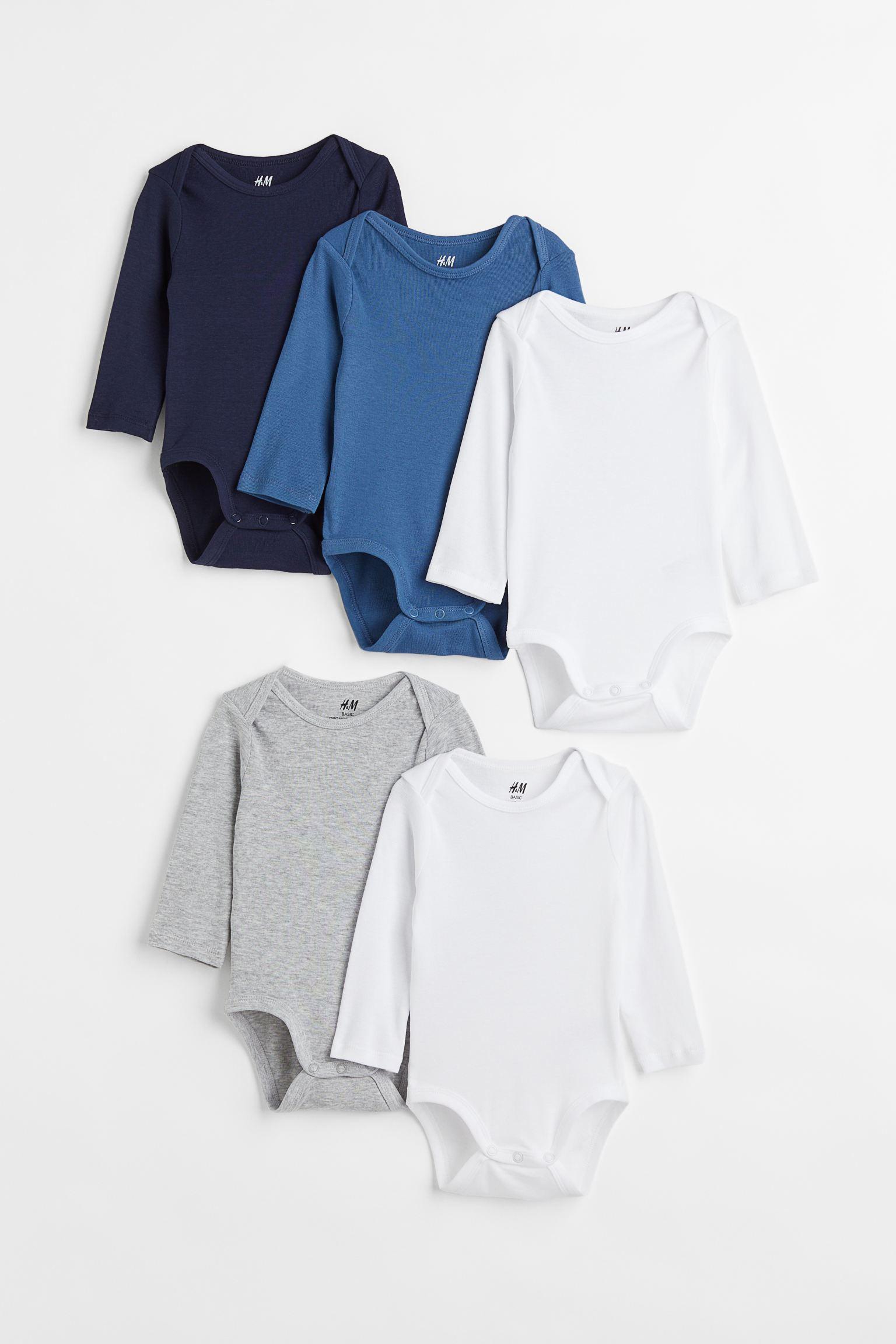 Боді H&M 5 шт. р. 80 см Білий/Темно-синій (S9075332613) Боді H&M 5 шт. р. 80 см Білий/Темно-синій (S9075332613)