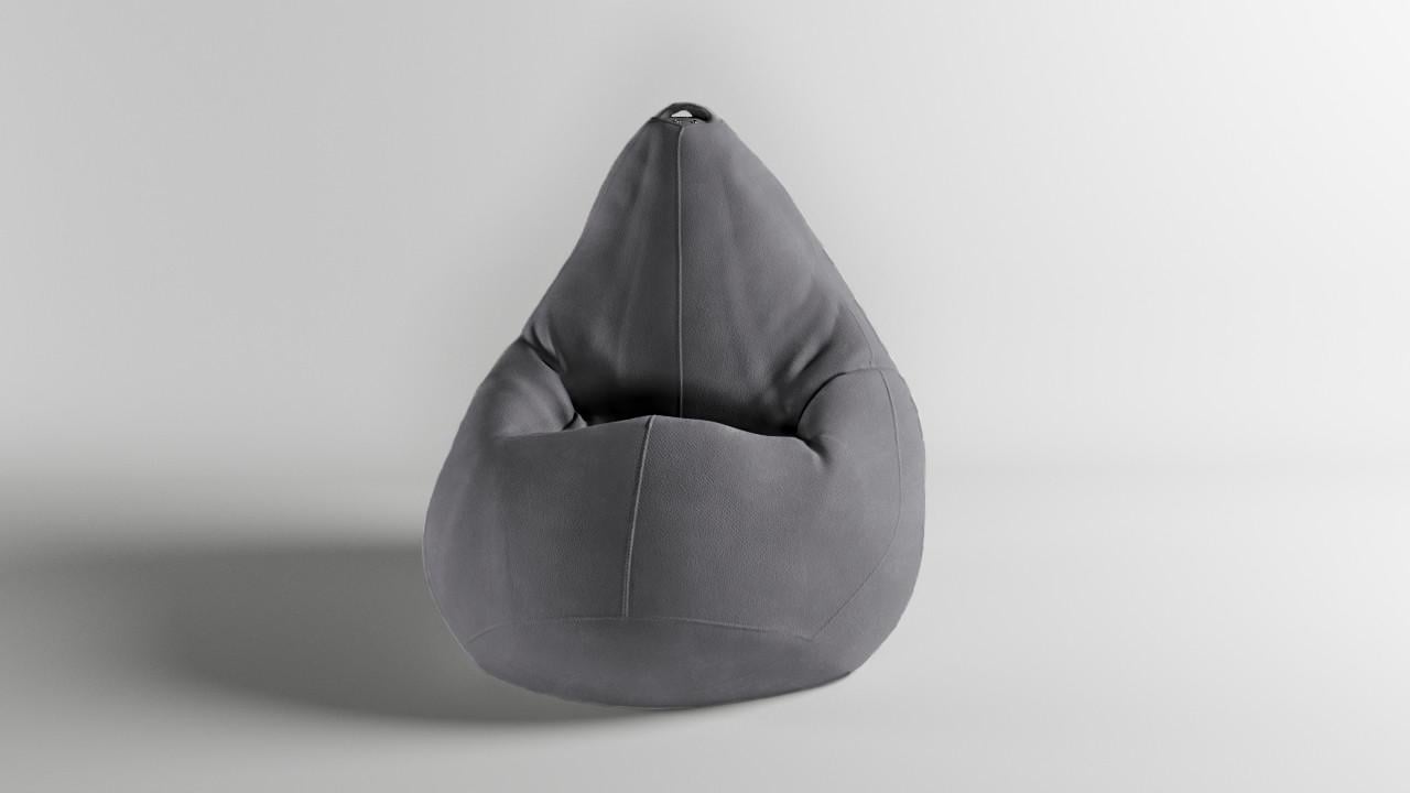 Бескаркасное кресло-мешок SkyPuff MEGA Груша Велюр GREAT XXXL 160х120 см Light Gray (160048)