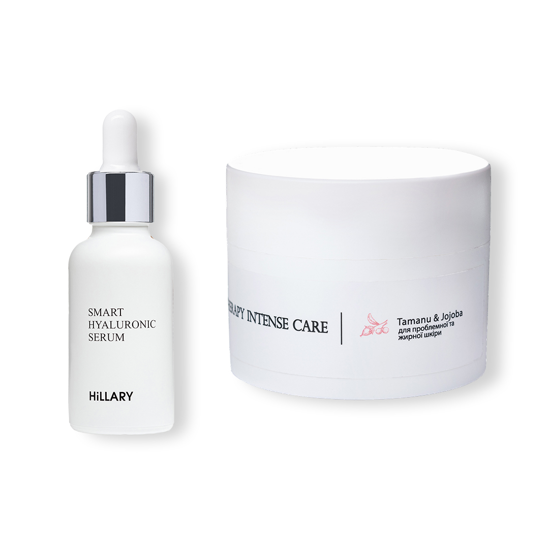 Гиалуроновая сыворотка Smart Hyaluronic/крем для жирной и проблемной кожи Tamanu&Jojoba (HI-11-982)