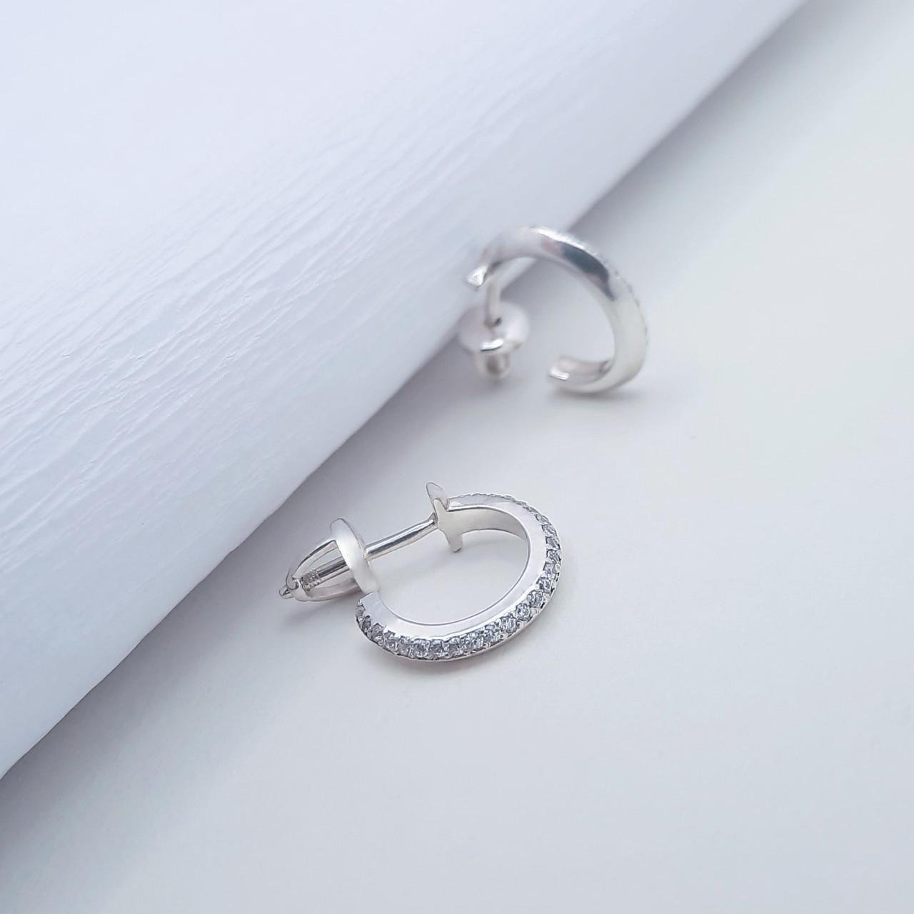 Серебряные серьги пусеты Элит (2218395889)