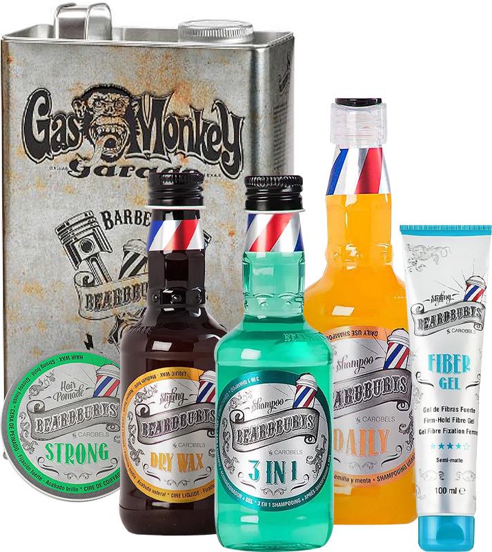 Подарочный набор косметики мужской Beardburys Shine Style Kit Gas Monkey для укладки и ухода за волосами 5 ед. (29577472)