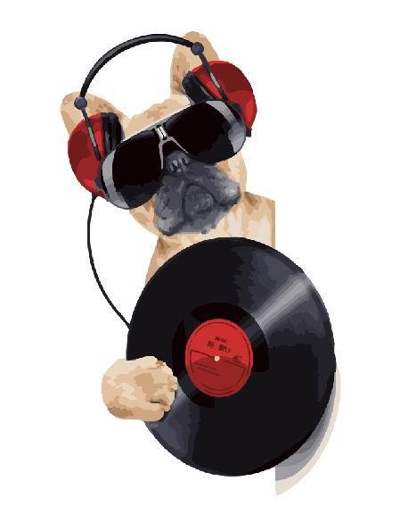 Картина по номерам Brushme GX22691 Бульдог меломан 40x50 см (1299106971)