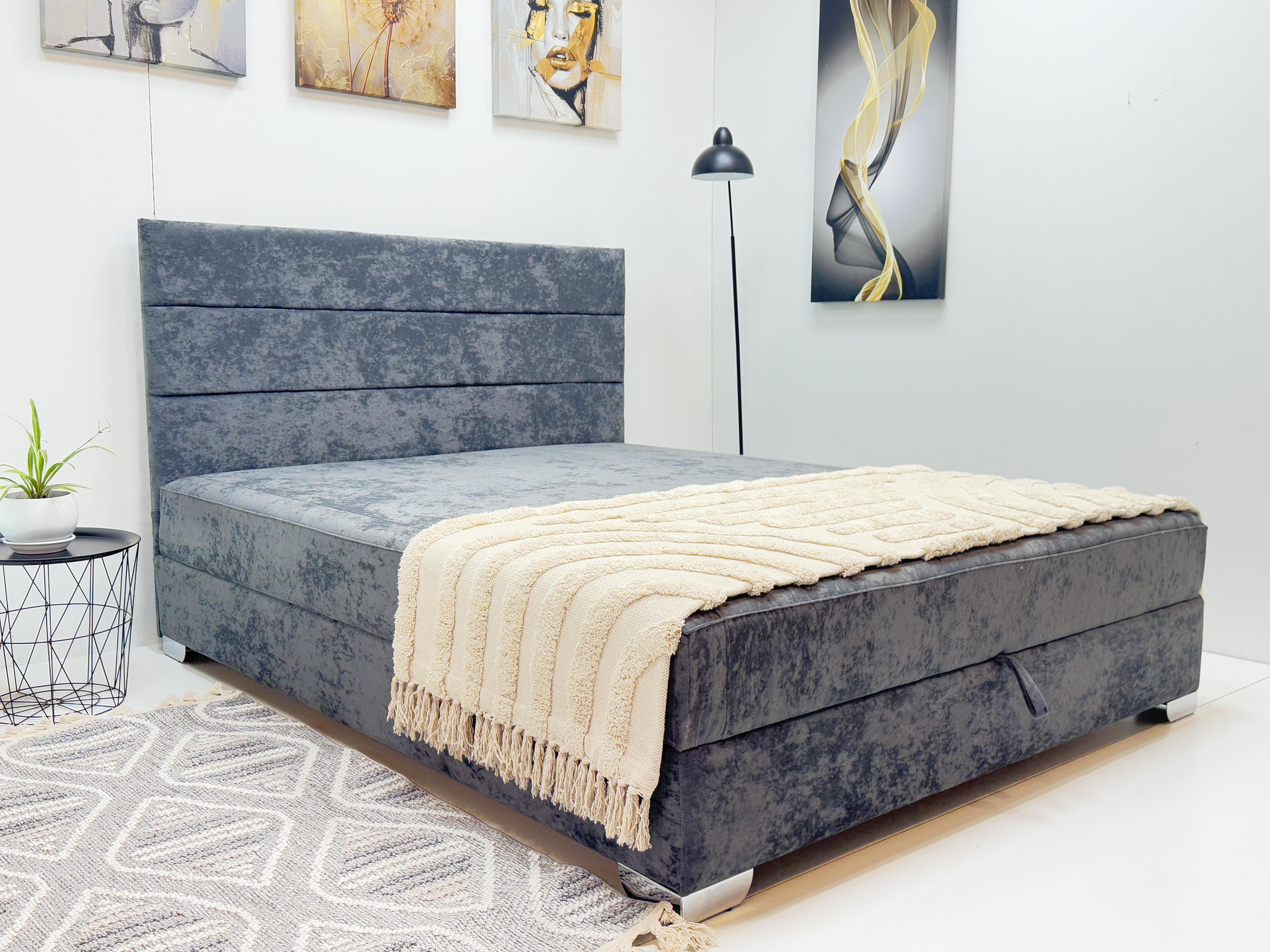 Ліжко з матрацом Рейна 205х160 см Сірий