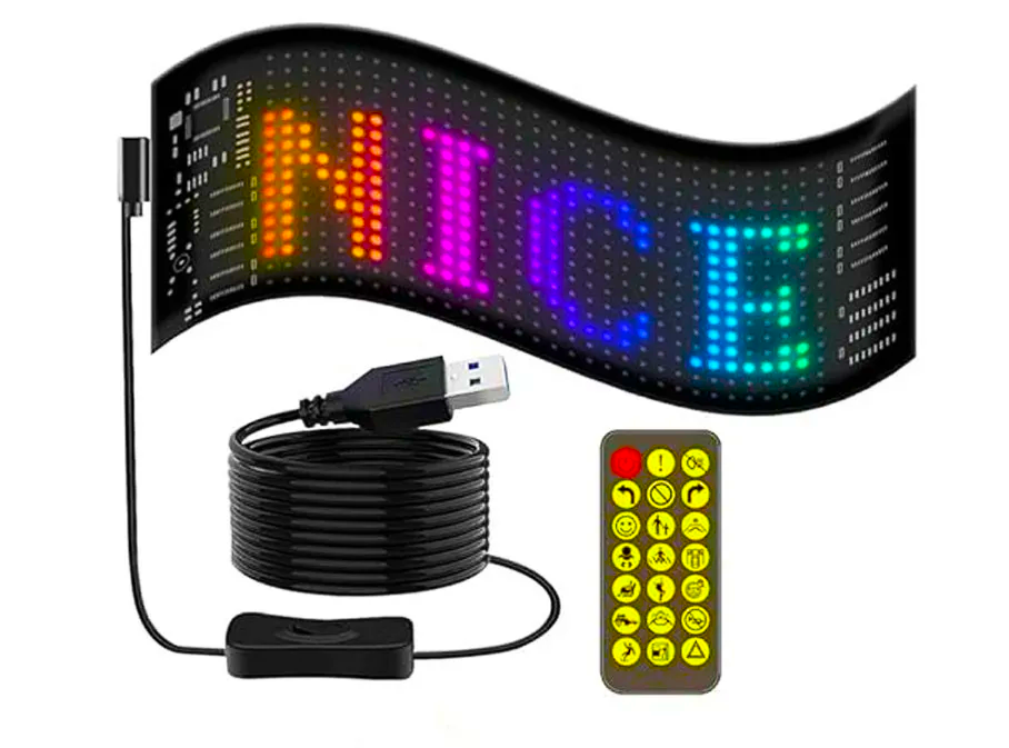 Панель світлодіодна для авто 64х20 см USB з пультом (234585400)