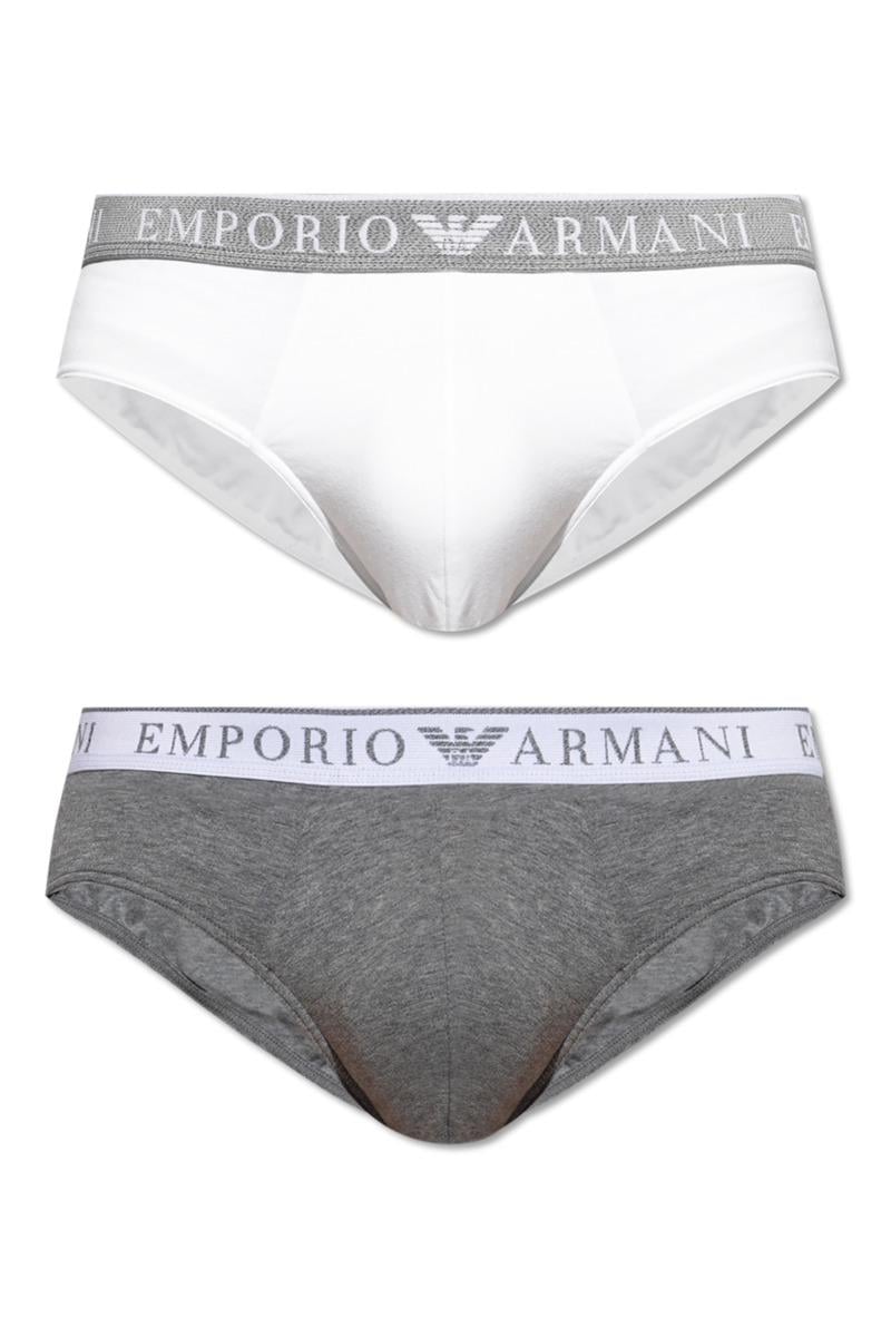 Трусы мужские слипы Emporio Armani 2 шт. М Белый/Серый (EM000251-gr-wh) Трусы мужские слипы Emporio Armani 2 шт. М Белый/Серый (EM000251-gr-wh)