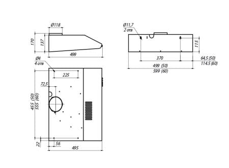 Витяжка кухонна ProfitM Плоска Турбо №1 60 см 420 м3 Мідний Антик - фото 9