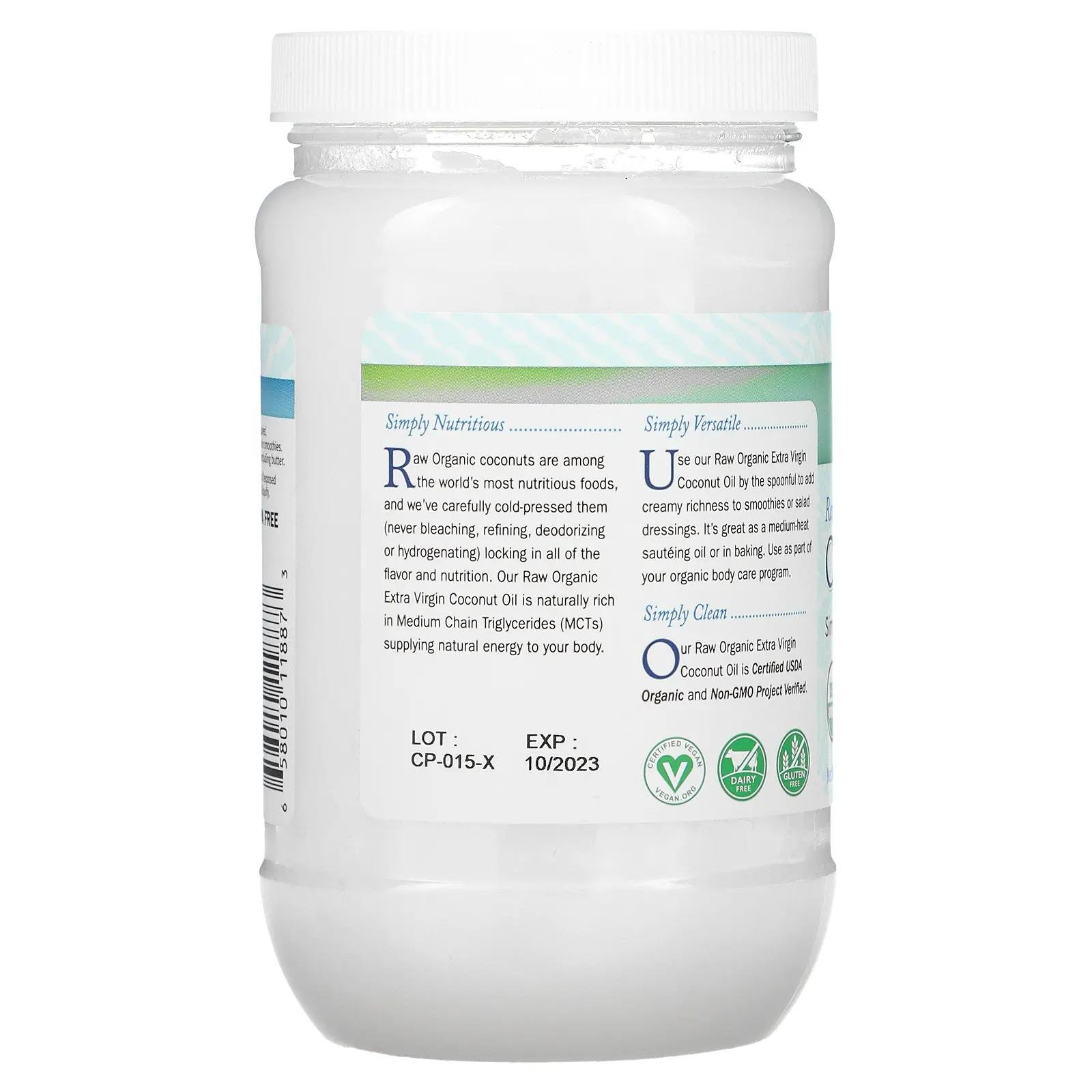 Кокосовое масло Garden of Life Coconut Oil Raw Extra Virgin первого отжима 414 мл (869994814) - фото 3 Кокосовое масло Garden of Life Coconut Oil Raw Extra Virgin первого отжима 414 мл (869994814) - фото 3