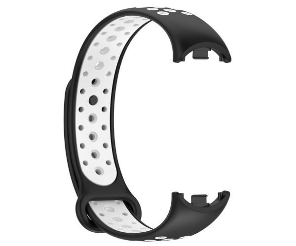 Ремешок для смарт-часов Sport Silicone для Xiaomi Mi Band 8 Черный с белым