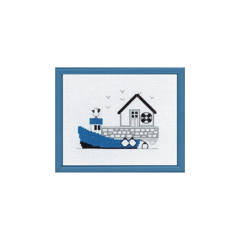 Набор для вышивания крестиком Permin 13-7125 Blue boat (23533)