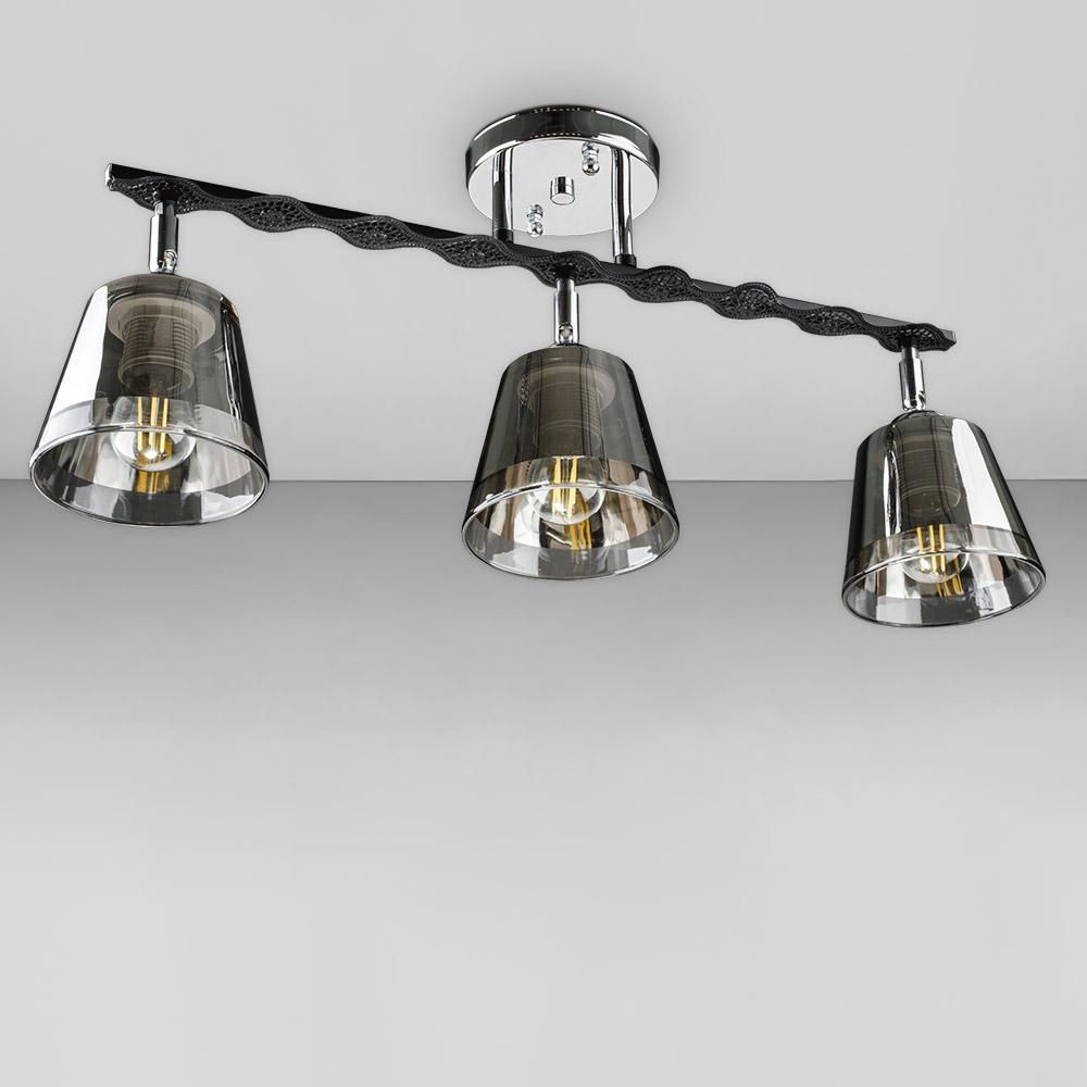 Люстра потолочная Light House DL-18572/3 темный Хром/Дымчатый Люстра потолочная Light House DL-18572/3 темный Хром/Дымчатый