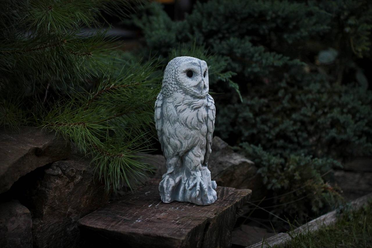 Садова фігура/статуетка Сова Луна з цементу ручна робота 11 см (623019)