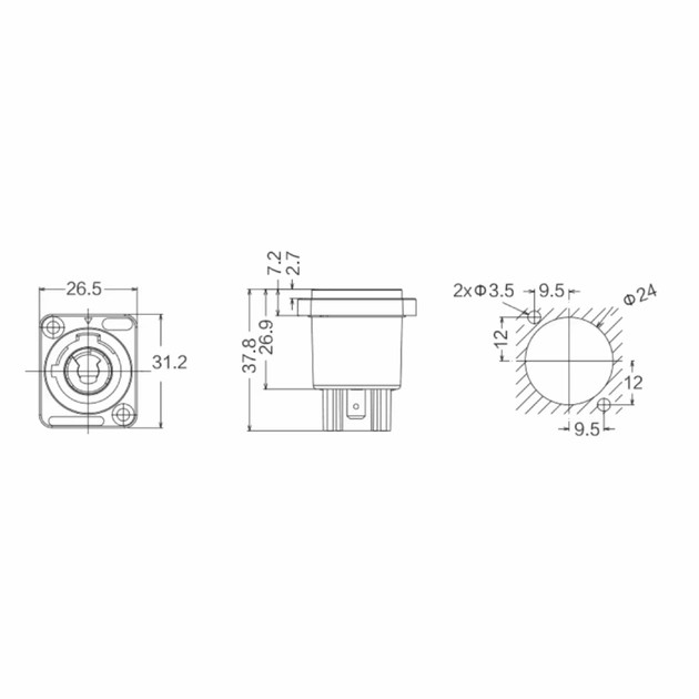 Вилка кабельная герметичная CNlinko RJ-45 LP-24-C/RJ45/015/PE-41-001 IP67 8pin (7042) - фото 3