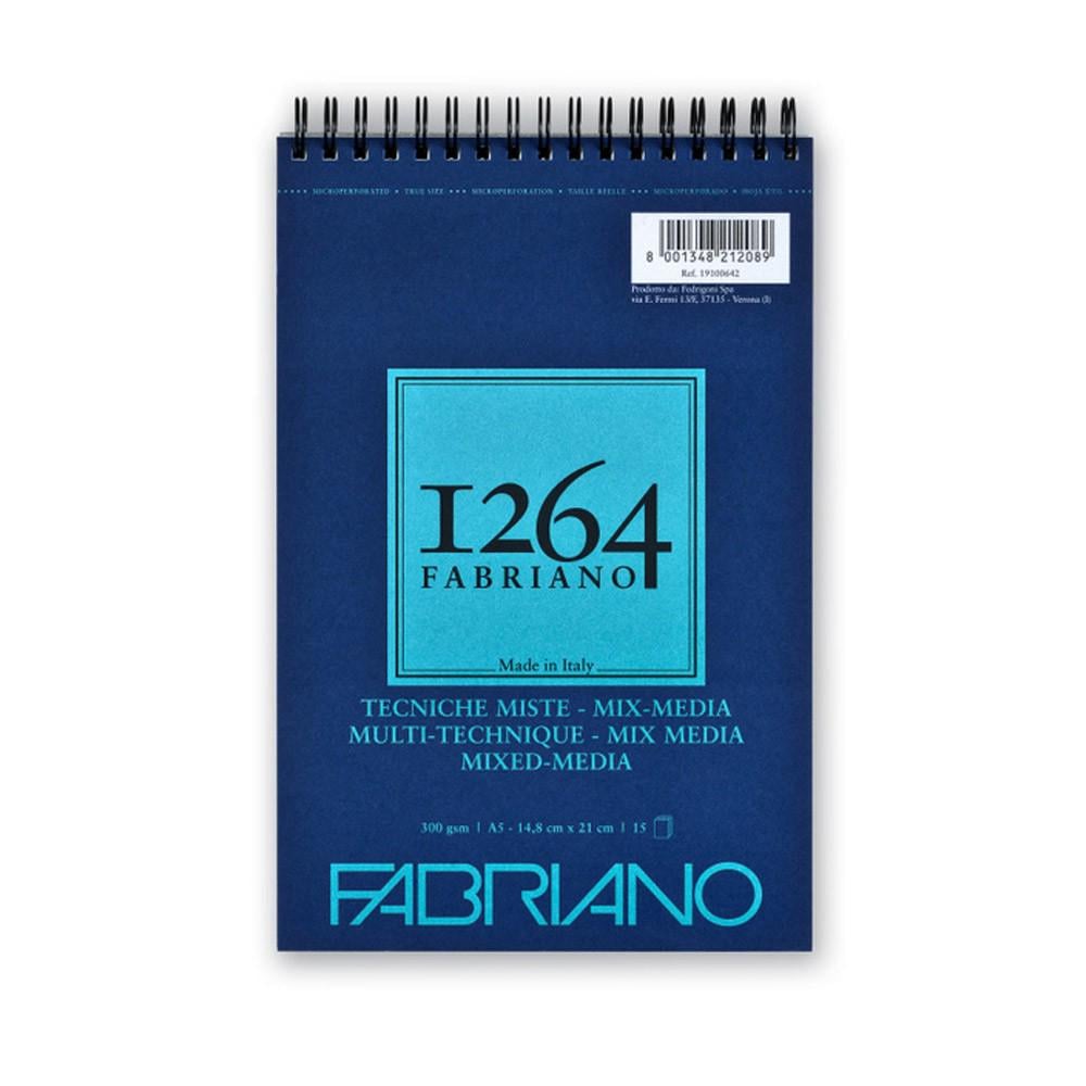 Альбом для акварели Fabriano 1264 Mix Media на спирали 300 г/кв. м 15 л. А5 Белый (19100642)