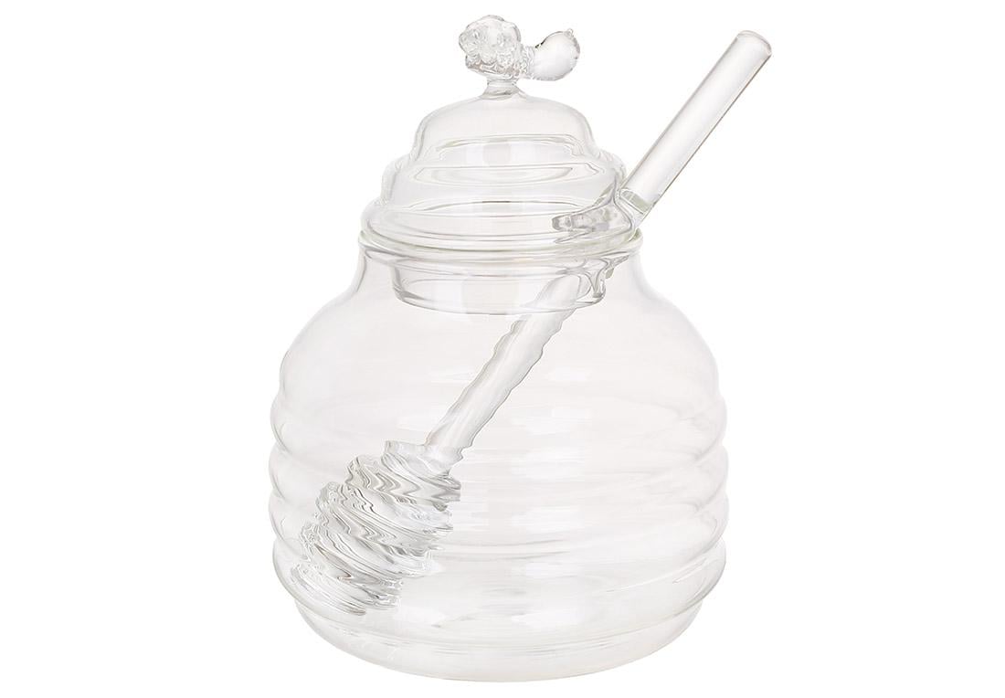 Медовница стеклянная с ложкой 400 мл (992-498)