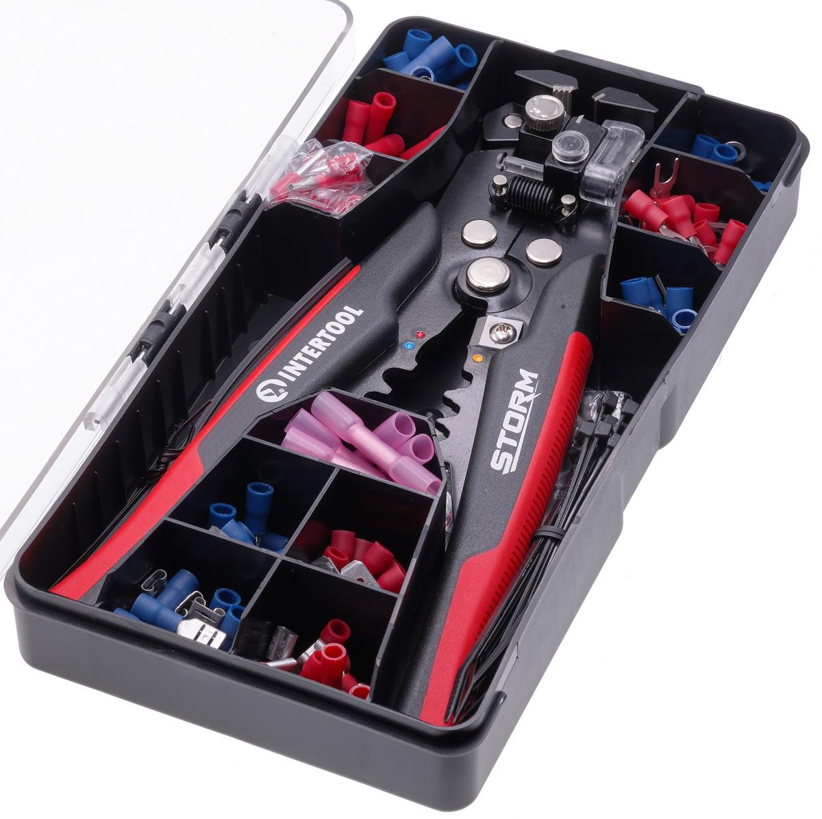 Съемник изоляции автоматический с набором обжимных клемм STORM 200 мм