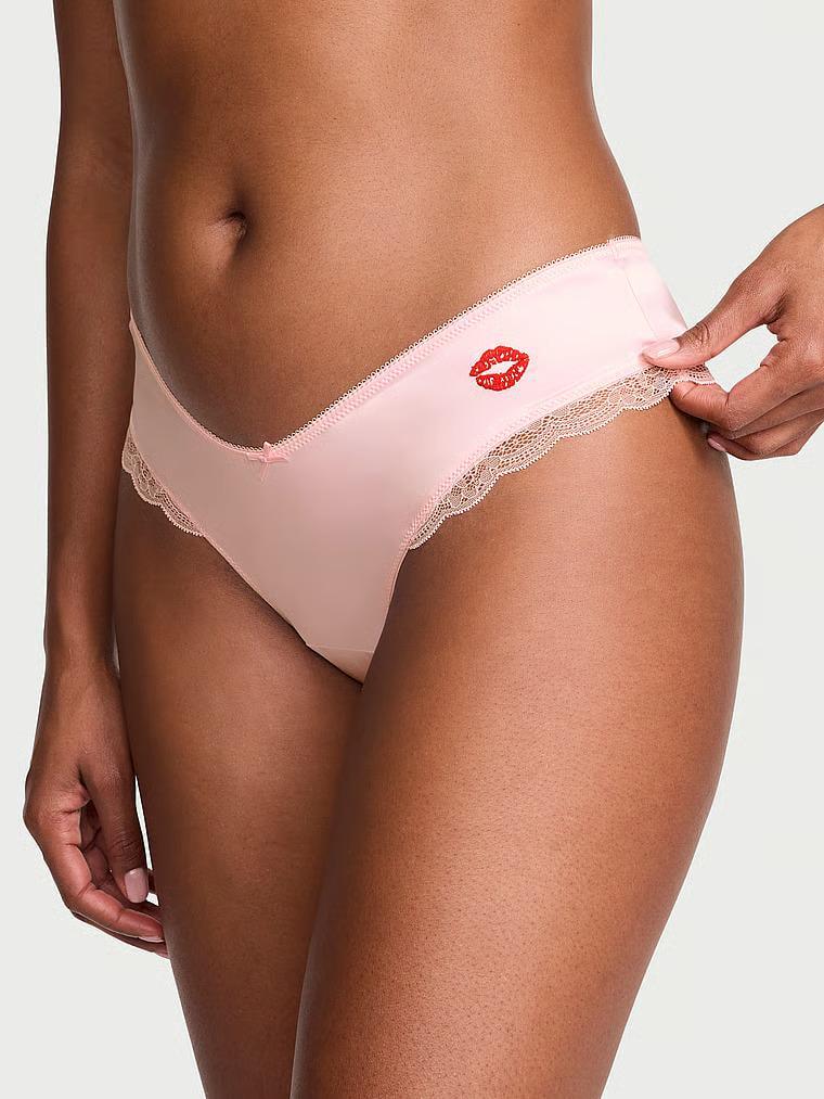 Трусики чики Victoria's Secret Tease Satin Kiss High-Leg Cheeky Panty S Розовый (27254038)