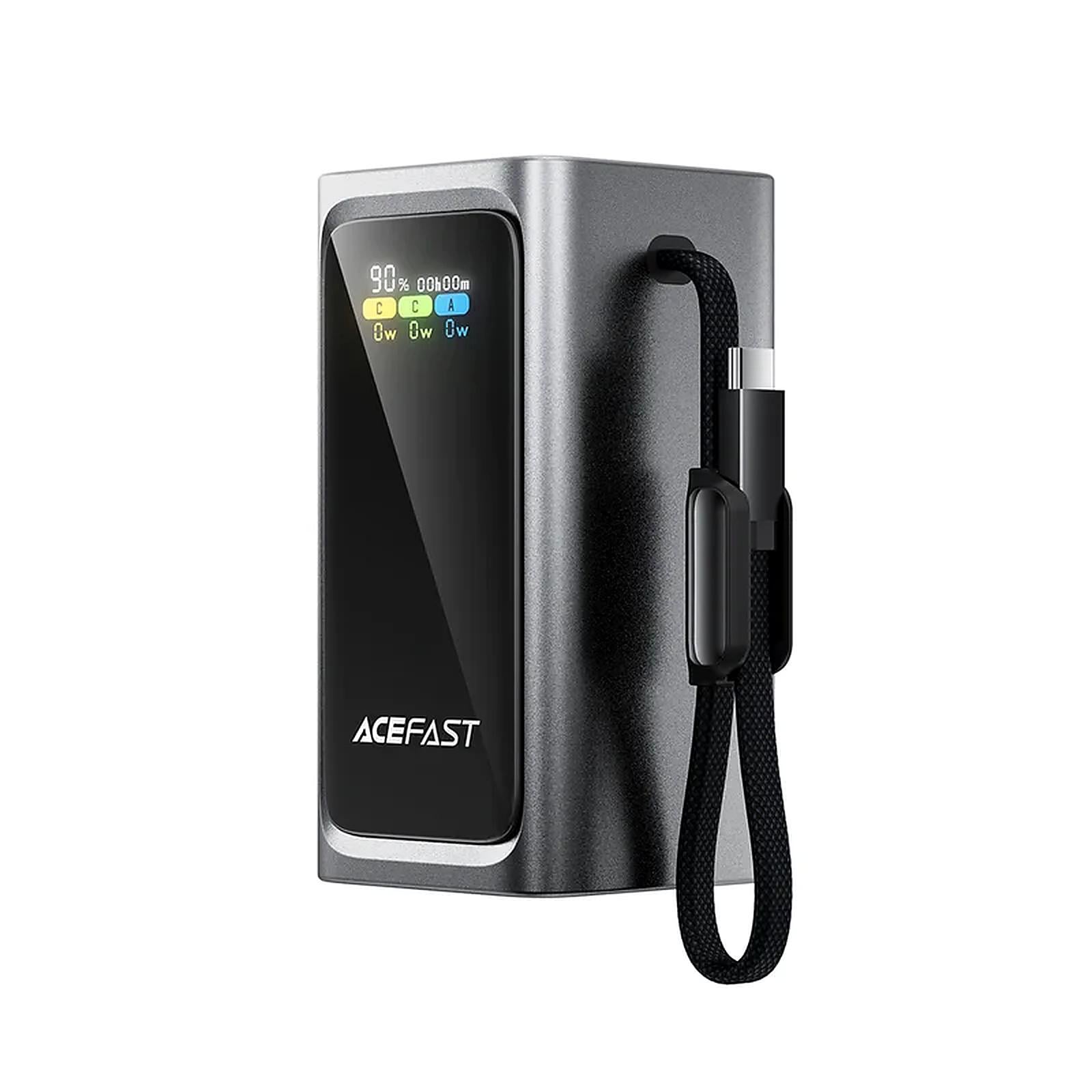 Павербанк Acefast M33 20000 mAh 100W кабель USB-C с быстрой зарядкой Серый (6974316286363)