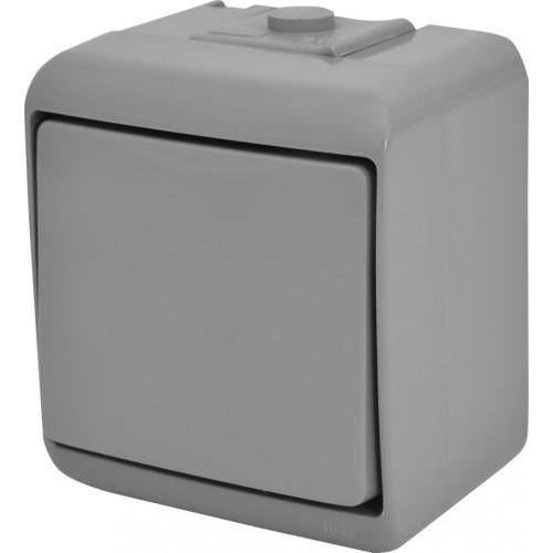 Выключатель одноклавишный ETI VHE-1-SR IP54 Серый (4668060)