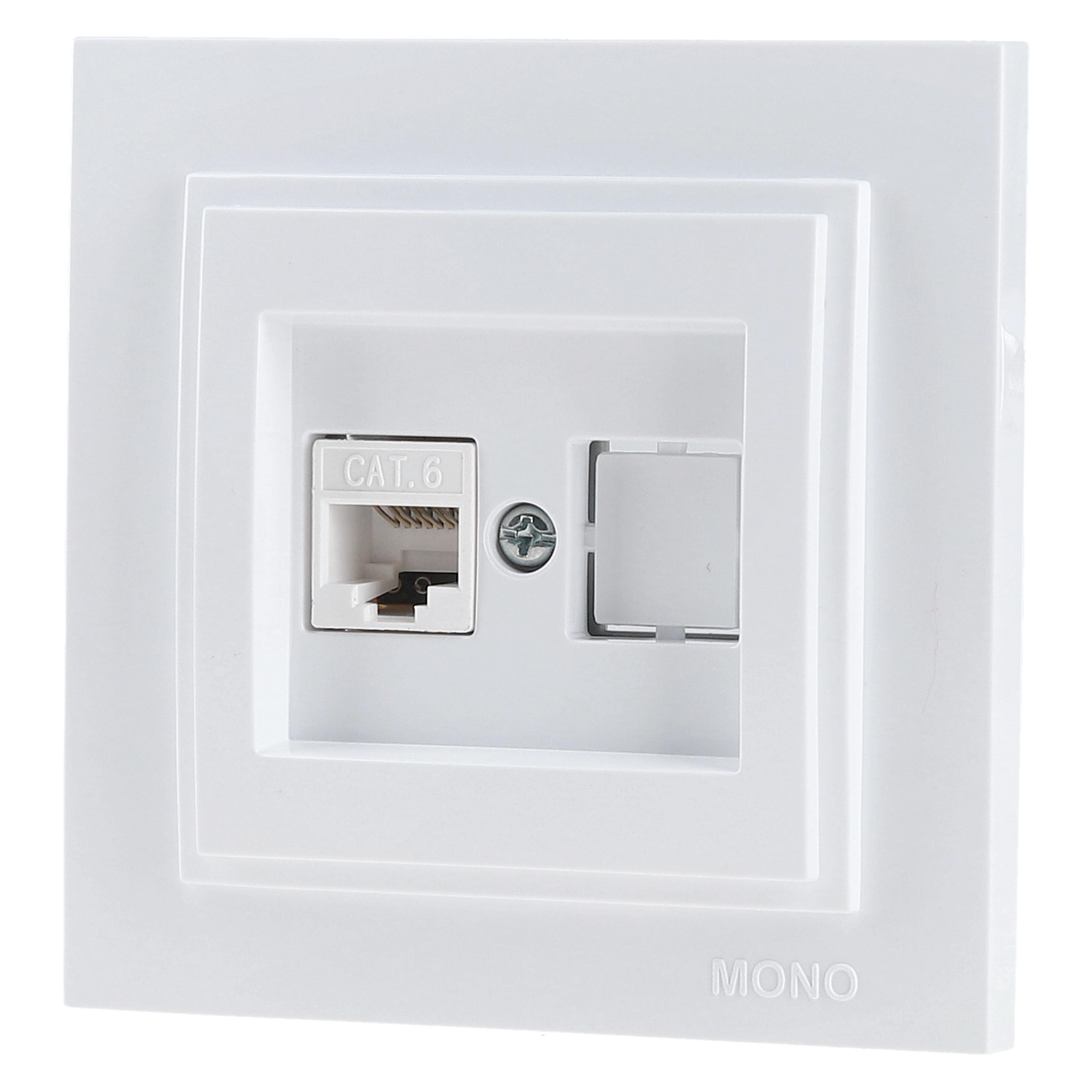 Розетка компьютерная Mono Electric DESPINA RJ45 CAT6 Белый (9533) Розетка компьютерная Mono Electric DESPINA RJ45 CAT6 Белый (9533)