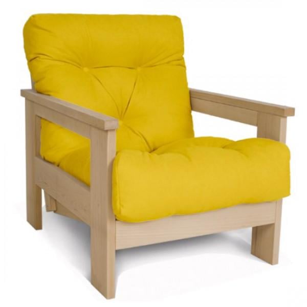 Кресло Woodman Mexico с опускной спинкой из массива дерева без покрытия Желтый