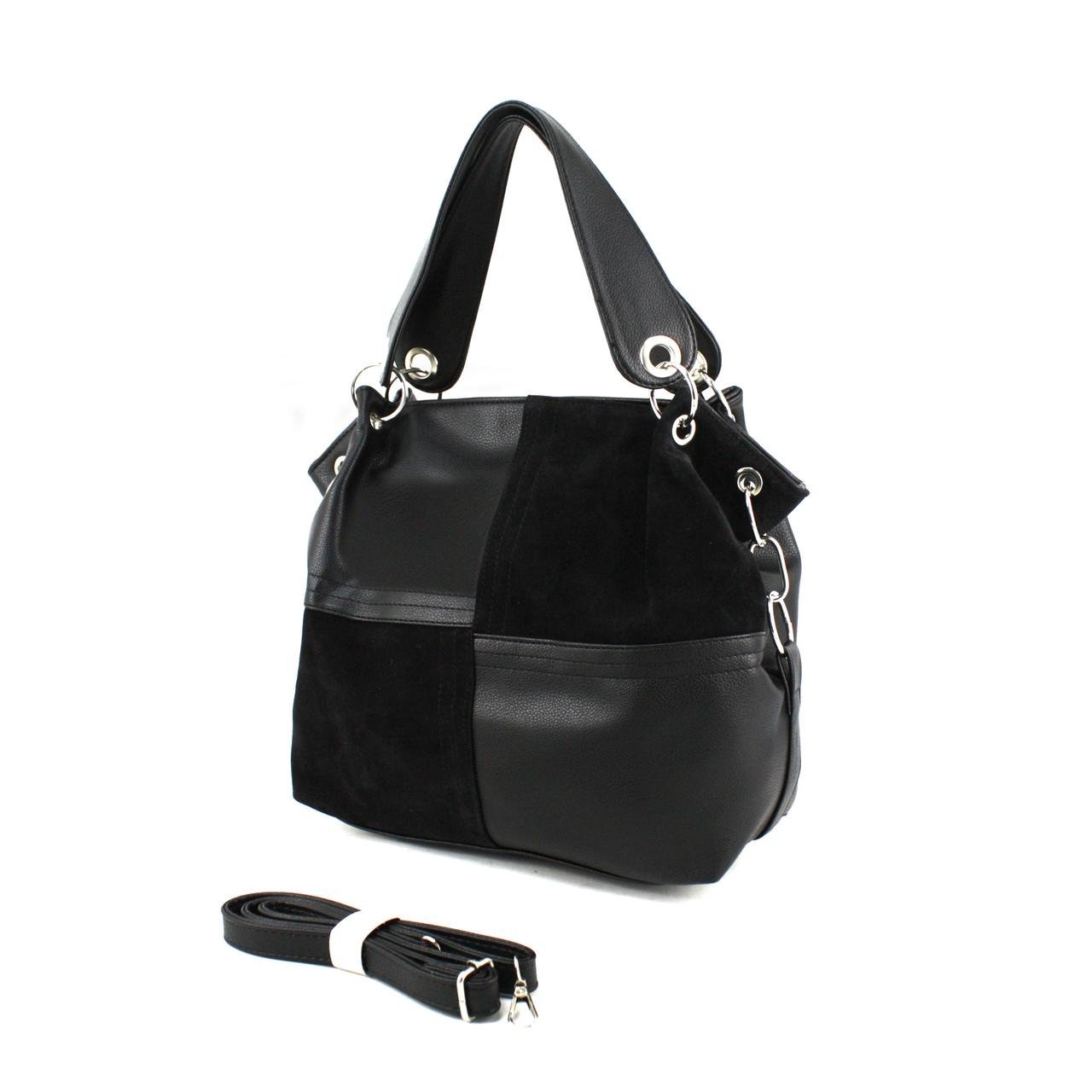 Сумка жіноча VOILA 6747002 з натуральною замшею Чорний - фото 5 Сумка жіноча VOILA 6747002 з натуральною замшею Чорний - фото 5