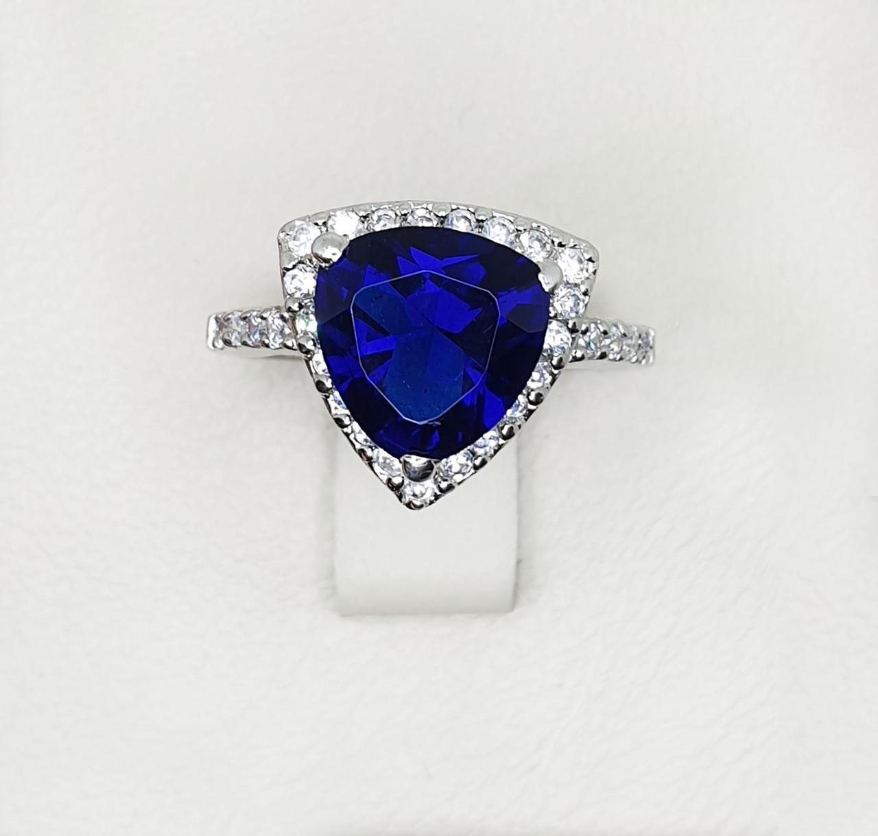 Кольцо серебряное с сапфиром р. 18 4,23 г (1403042987)