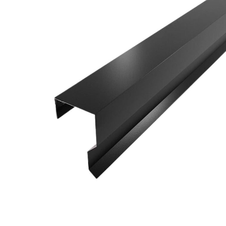 Планка финишная П-образная SIMBUD S заборная для профнастила и забору RAL9005 мат (2864679)