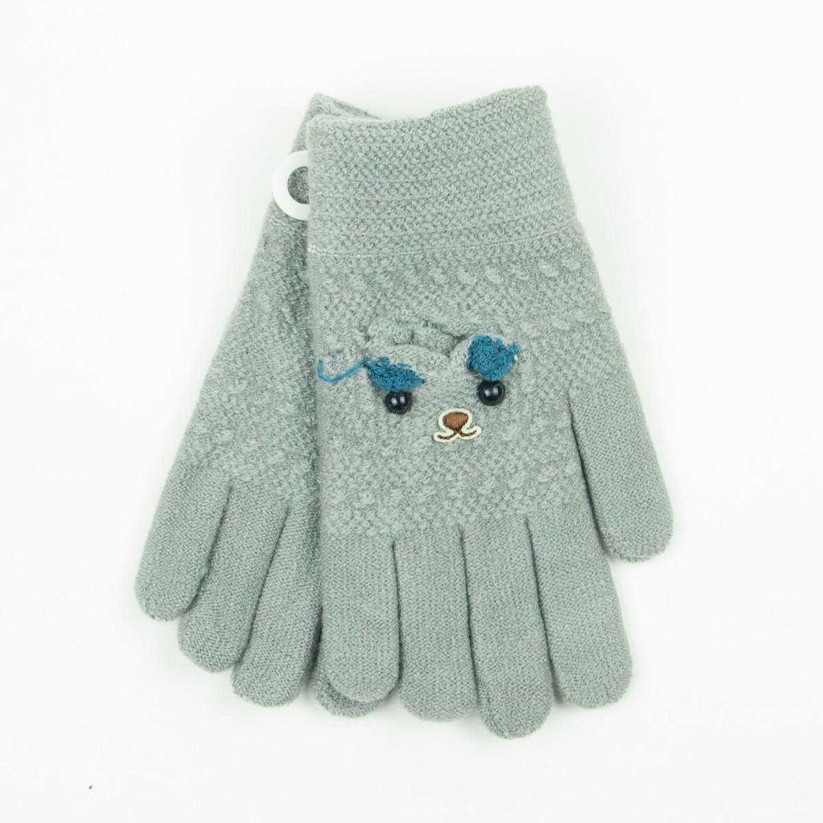 Перчатки для мальчика шерстяные двойные 4-6 лет 19-7-55 Серый (DR010181)