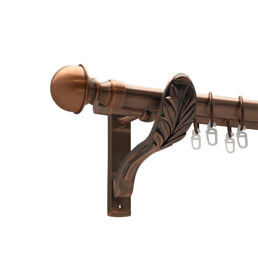 Карниз Orvit Бостон двухрядный гладкий 25/19 мм 240 см Античная медь (00-00009874)