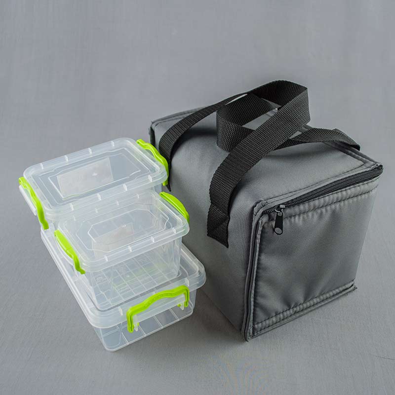 Ланч бэг PRO Light House с контейнерами для еды 3 шт Серый