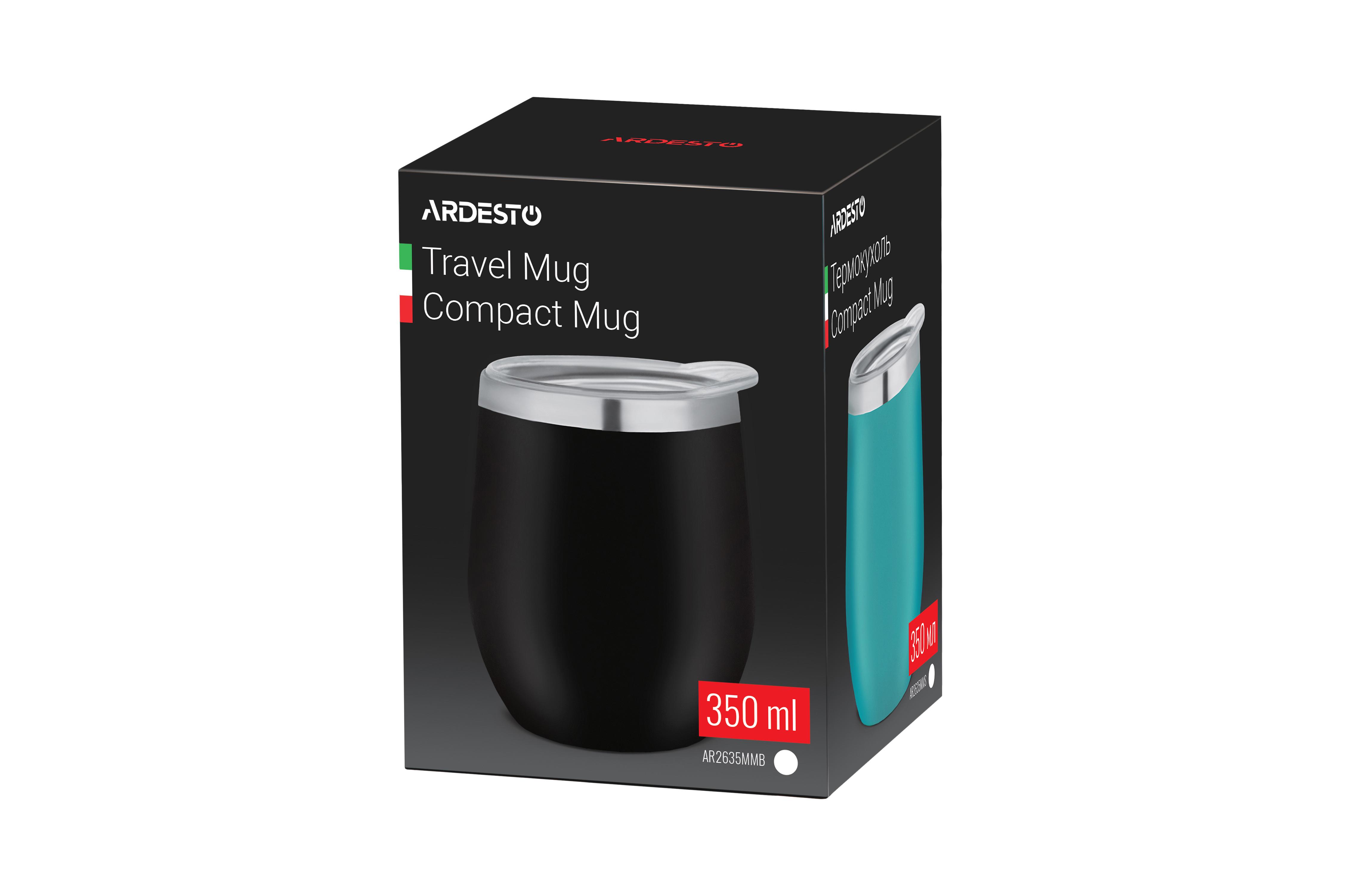 Термокухоль Ardesto Compact Mug 350 мл Чорний (25579) - фото 2