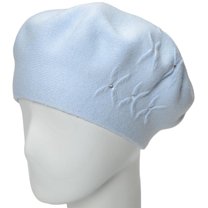 Берет женский из вискозной пряжи Novita Бинго L р. 57-58 Голубой