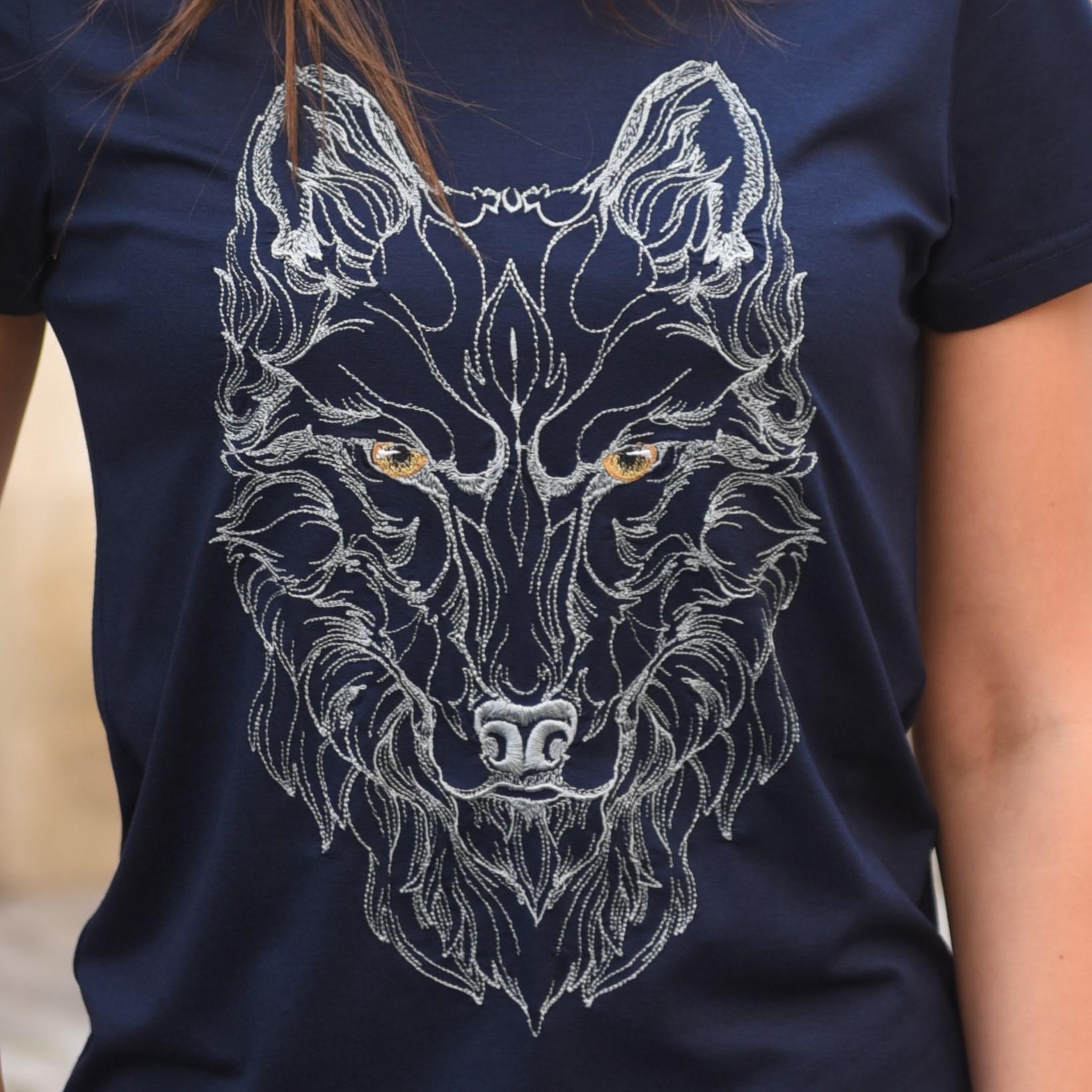 Футболка с вышивкой BATIAR Волк L Темно-синий - фото 3 Футболка с вышивкой BATIAR Волк L Темно-синий - фото 3