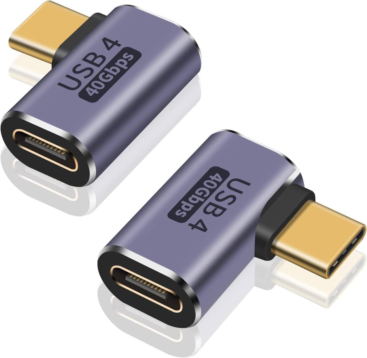 Адаптер Type-C Male на Type-C Female угловой Addap UC2C-01 для синхронизации и зарядки 40 Gbps 100 Вт USB 4,0 - фото 2