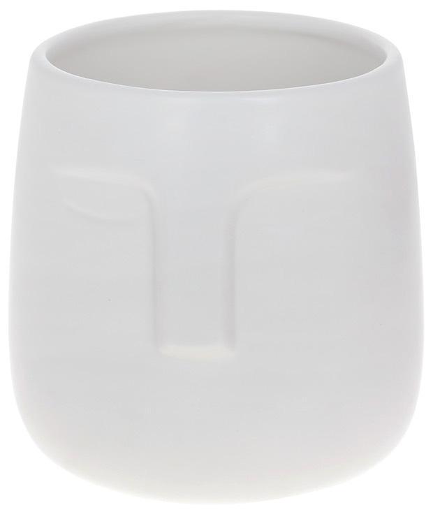 Ваза керамическая Illusion Лицо 14х14х14 см Белый матовый (BD-733-537)