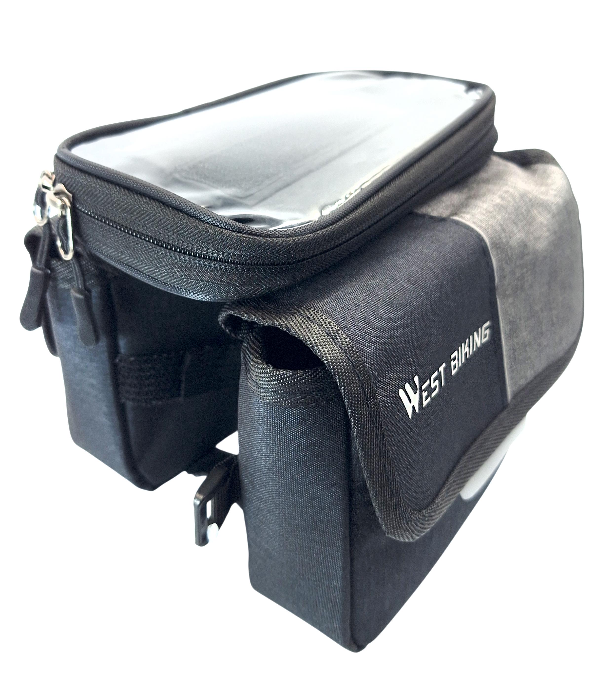 Велосумка на раму West Biking YP0707351 2 л для смартфона 7" 19x18x15 см Черно-серый (G0001975)