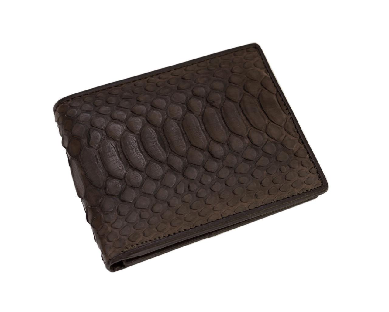 Портмоне Ekzotic Leather из кожи питона Коричневый (snw 68_2)