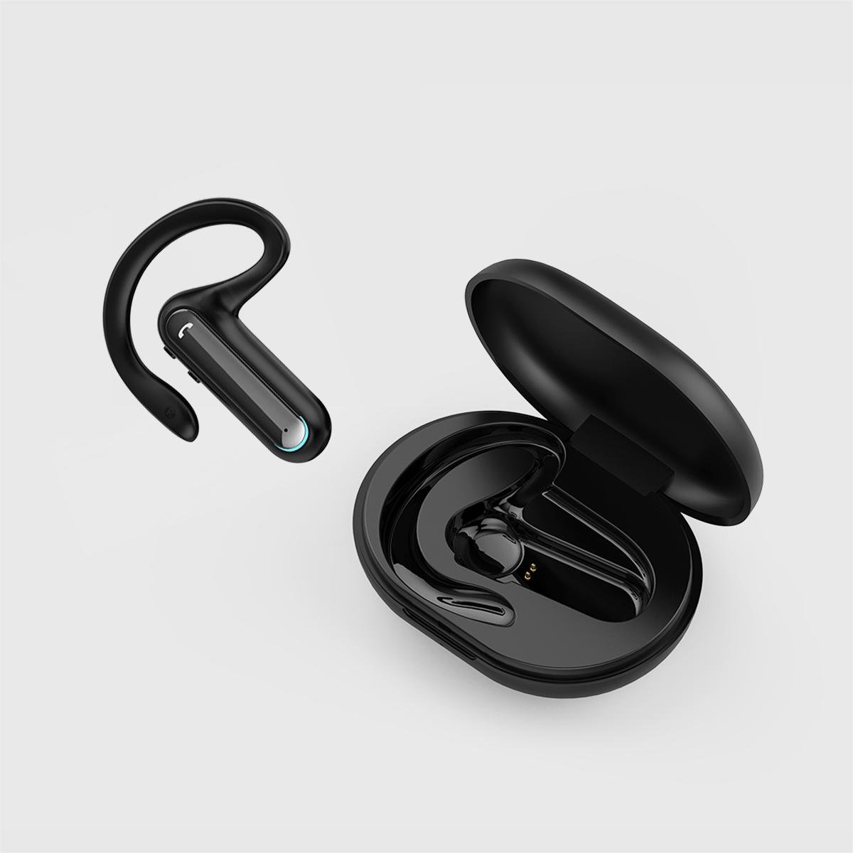 Беспроводная Bluetooth гарнитура Yincine F810C на основе костной проводимости с зарядным кейсом Черный Беспроводная Bluetooth гарнитура Yincine F810C на основе костной проводимости с зарядным кейсом Черный