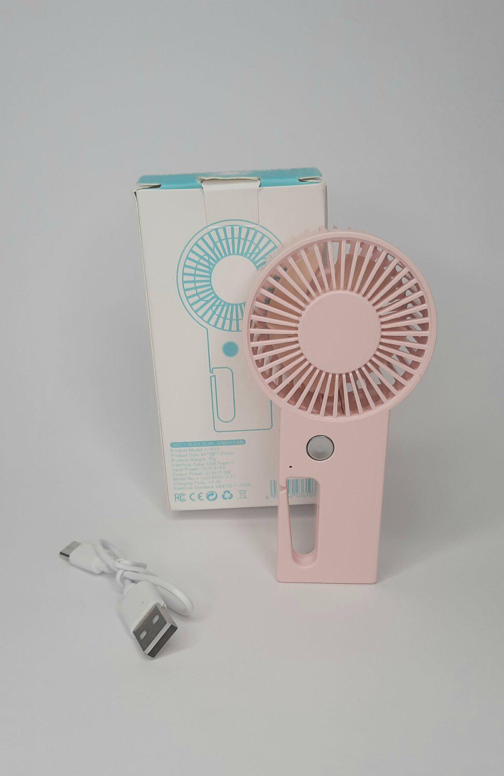 Вентилятор акумуляторний Fan Рожевий (L-610P)