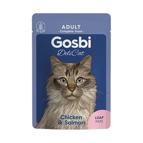 Корм для котів вологий Gosbi DeliCat Chicken & Salmon Loaf 70 г (6435)