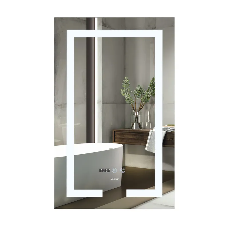 Дзеркало MIXXUS HARD MR06-60x80-CASE з LED Touch/Anti-fog/димером/регулятором яскравості/годинником (MI7157)