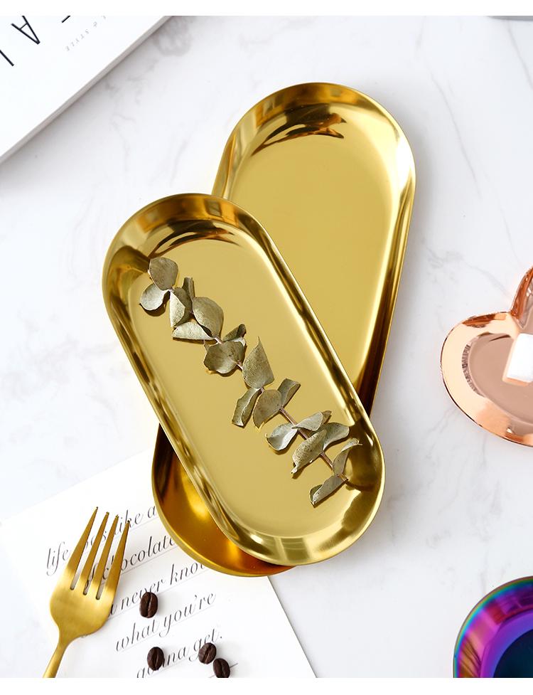 Таця декоративна 17,5х8,5 см Золотий (15482812) - фото 2